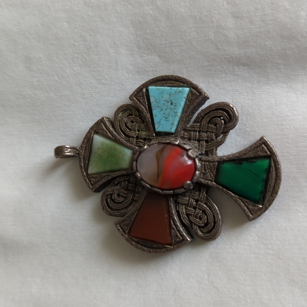 Antique Canterbury cross with stones